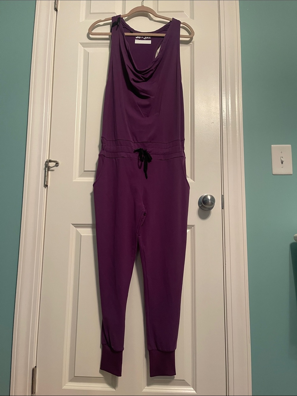 Kids Sleeveless Cowl-Neck One-Piece Bodysuit in Plum